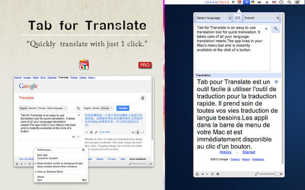 Tab for Translate for mac