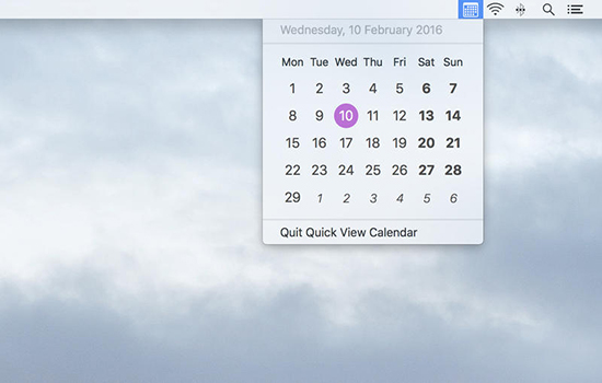 Quick View Calendar